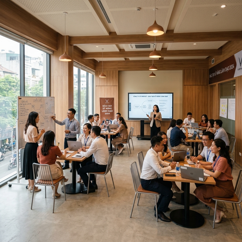 Toàn cảnh buổi đào tạo workshop VBSCreLab với học viên tương tác sôi nổi